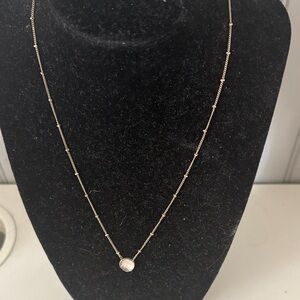 Gold Necklace with Crystal Pendant